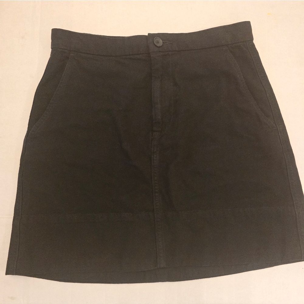 Everlane The Canvas Stamp Mini Skirt Size 6 In Black - Picture 2 of 16
